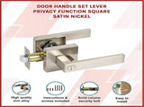 Door Handle Set Lever Privacy Function Square Satin Nickel V63-837401