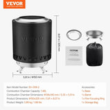VEVOR Tabletop Fire Pit 6 inch Stainless Steel Fireplace Indoor Outdoor Black V952-ZMSHKJSHSYZTT4FIPV0