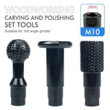 woodworking carving and polishing set, angle grinder accessories, wood carving tools, wood grinding V1107-146-19751-BLK-10MM