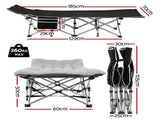 Artiss Folding Bed With Mattress Heavy Duty Grey 185CM FOLD-71-MAT-GY