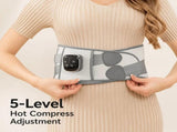 Smart Heated Massage Waist Belt Dual Motor 9-Level Vibration 5-Level Heat Therapy, Detachable V1232-AMQ-YB-001