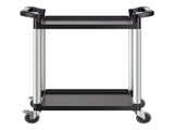 Utility Cart, 300 lbs Load Capacity, 2-tier Utility Plastic Cart with 360&deg Swivel Wheels V952-SXSYTCZHHS2CIXC11V0