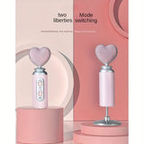 Pink Heart Microphone Set, Cardioid Noise Reduction, Real-time Monitoring One-Touch Mute, Handheld V1232-DRHT-002