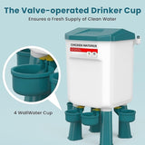 Chicken Feeder Water Food Treadle Poultry Feeding 12KG Large Capacity 11L V63-849551