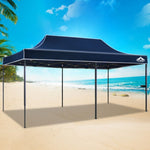 Instahut Gazebo Pop Up Marquee 3x6 Folding Tent Wedding 500D Oxford Camping Navy GAZEBO-T-3X6-F-NA