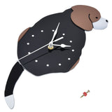 Wall Clock Self Adhesive Waterproof 3D Effect Silent Movement Dog Wall Clock with Tail for Window V1294-YM0523-3115220018211