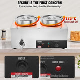 VEVOR Commercial Soup Warmer Soup Station with 2*7.4Qt Pot Soup Kettle Warmer V952-BW2274QT1200WGG9TV3