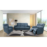 Bella 1 Seater Electric Recliner Genuine Leather Upholstered Lounge - Blue V315-VHNL-PINN-13