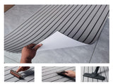 Grey Striped EVA Boat Deck Mat - Waterproof Non-Slip Flooring for Yacht, Boat, and Outdoor V888-ELOSUNG36745