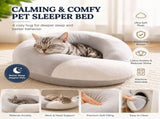 U-Shaped Calming Pillow for Small Pets Soft Plush Support Cushion for Anxiety Relief Deep V1341-ZY-5KGZEWM2-GREYWHITEMIXED