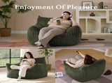 Modern Minimalist Bean Bag Sofa Chair with Armrests and Backrest for Living Room Leisure Gaming V1341-ZY-3EY3GEYL-WHITE