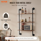 VEVOR Industrial Pipe Shelf 3 Tier 24x7.87in Wall-Mount for Kitchen Bedroom V952-JSGZWJYGHMBHHZ8X0V0
