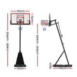 Everfit 3.05M Basketball Hoop Stand System Adjustable Height Portable Red Pro BAS-HOOP-305-S-RD