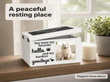 PLockable Wooden Pet Urn with Photo Frame for Dog Cat Ashes White Handcrafted Wood Cremation V1107-136-05155-BRN-1PACK