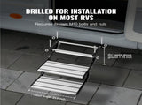 RV 2-Step, Manual Retractable RV Stairs, Foldable, 440 LBS Load Capacity, Aluminum Alloy V952-FCBTZDKZDKSDNVHFTV0