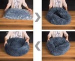 XL-70cm Dark Gray PawfectFriend Dog Pet Cat Calming Bed Plush Beds Large Fluffy Donut Comfy Cushion V571-740111698986