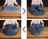 XXL-80cm light-grey PawfectFriend Dog Pet Cat Calming Bed Plush Beds Large Fluffy Donut Comfy V571-740111699044