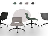 2 Set Office Desk Chair - Loop Yarn Fabric Home Swivel Chair Cut-Out Seat HALO GREY V274-FT-VOC-002BK-LGY2