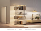 Rotating circular bookshelf with four layers- Cream White Multi-Layer Storage Rack, V888-ELOSUNG550