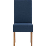 Mesi Dining Chair x2 - Natural Colour Legs Blue Colour Challis Fabric Upholstery V656-241342