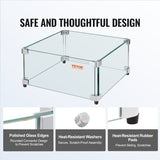 Gas Fire Pit Wind Guard for Square Fire Table, 543 x 543 x 191 mm Clear Tempered Wind Guard for V952-HKFFZGHBLZFXI4JMNV0