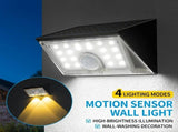 Solar Powered LED Wall Light with Motion Sensor, IP65 Waterproof Outdoor Lighting for Garden Fence, V1341-ZY-QFAHDEYG-2PCS-3000KWARMWHITE