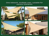 3 x 3 x 3 m Triangle HDPE Shade Sail - Beige Breathable Outdoor Sun Shade Canopy with Reinforced V888-ELOSUNG57605