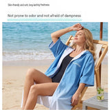 2 pack Quick Dry Microfiber Surf Poncho Towel- Hooded Changing Robe with Zipper V888-ELOSUNG56320-3