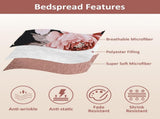 Botanical Evergreen Floral Cozy 3 Pc Bedspread & Pillow Cover Set V745-AC080776Q13U