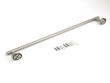 Brushed Nickel 600mm Single Towel Rack Rail Holder Round Hanger Bar Wall Mounted V1233-E6900260BN