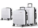 Wanderlite 20" 24" 28" Luggage with TSA Lock Spinner Travel Suitcase Carry On Hard Shell Luggage LUG-ABS-LINE-3SET-WH