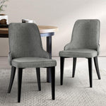 Artiss Dining Chairs Set of 2 Linen Fabric Grey BA-TW-V17-DIN5901-GYX2