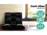 Artiss 4X Lounge Sofa Bed Flannel Fabric Black FLOOR-SBL-M193-S-BKX4