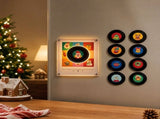 Magnetic Fridge Vinyl Music Box Christmas, Rotating Mini Record Player with 9 NFC Music Discs, LED V1192-AZ-W-34209