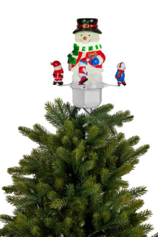 Christmas Tree Topper Snowman w/ Projected Images Lights Snow & Music 112_BLU006