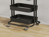3 Tier Rolling Cart Minimalist Style Sturdy Carbon Steel Mobile Utility Cart for Kitchen Bathroom V1294-YM0901-3117240234911