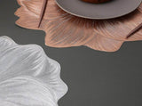 Silver PVC Gold Foil Bottom Heat-Resistant Table Mats, Set of 8, Non-Slip, Waterproof Dining V888-ELOSUNG17650