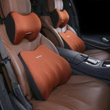 Coffee Memory Foam Car Seat Neck and Lumbar Support Set - Ergonomic Cushion for Office, Home, and V888-ELOSUNG17199