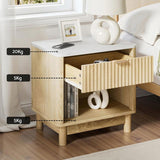 Artiss Bedside Table Nightstand 1 Drawer Shelves Pine FUR-Z-BS-01-WD