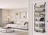 Toque Over the Door Pantry Organiser 6 Tiers Metal Hanging Storage Rack Black KT1055-BK-6-AU