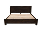 Bed Frame King Size in Solid Wood Veneered Acacia Bedroom Timber Slat in Chocolate V43-BED-NOWKCH
