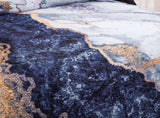 Blue Marble Comforter Set, King Size, Retro Watercolor 3-Piece Bedding Ensemble V745-MAB010362AJ3