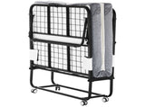 Rollaway Bed, 96.5 cm x 190 cm Folding Bed with 10 cm Mattress, Twin Size Foldable Bed with Sturdy V952-ZDC38YC4INCHYORRBV0
