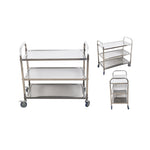 SOGA 2X 3 Tier 95x50x95cm Stainless Steel Kitchen Dinning Food Cart Trolley Utility Size Large FOODCART1001X2