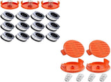 15 Pack Weed Eater String and 4 Pack Weed Eater Replacement Spool Cap Covers Compatible with V1258-DP02-C-882