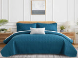 Teal Blue Wave Dream Bedspread Coverlet 3 Piece Set V745-AC080746Q13U