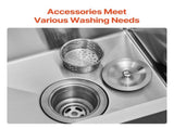 25 inch Kitchen Sink Workstation, 304 Stainless Steel Top Mount Sinks, Drop-In Single Bowl Farmhouse V952-QRSSCTSPDC255JJGGV0