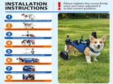 X-Small Adjustable Dog Wheelchair - Mobility Aid for Disabled Pets with Back Leg Issues - Leg Brace V1107-CS-QFLCCE12
