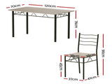 Artiss Dining Table and Chairs Set of 5 Compact Kitchen Furniture Modern Oak DSET-U-5282-WD