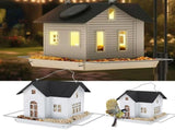Bird Feeder House with LED Lights, Outdoor Garden Decor for Backyard, Weather-Resistant V1192-AZ-W-26288